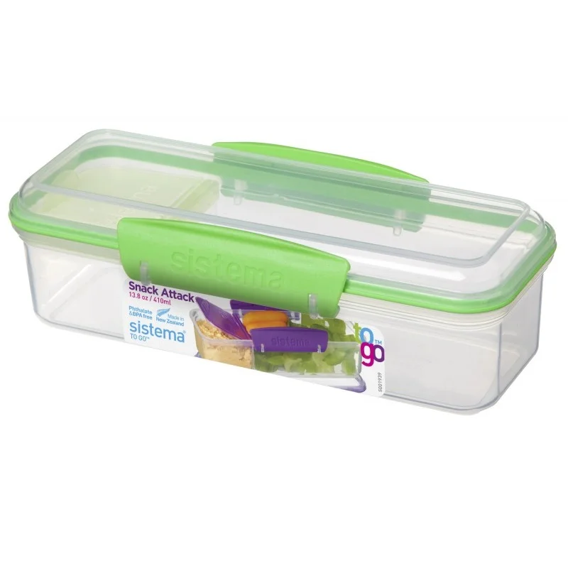 21479 Sistema Snack attack 410ml - Grøn Sistema Snack attack 410ml - Grøn