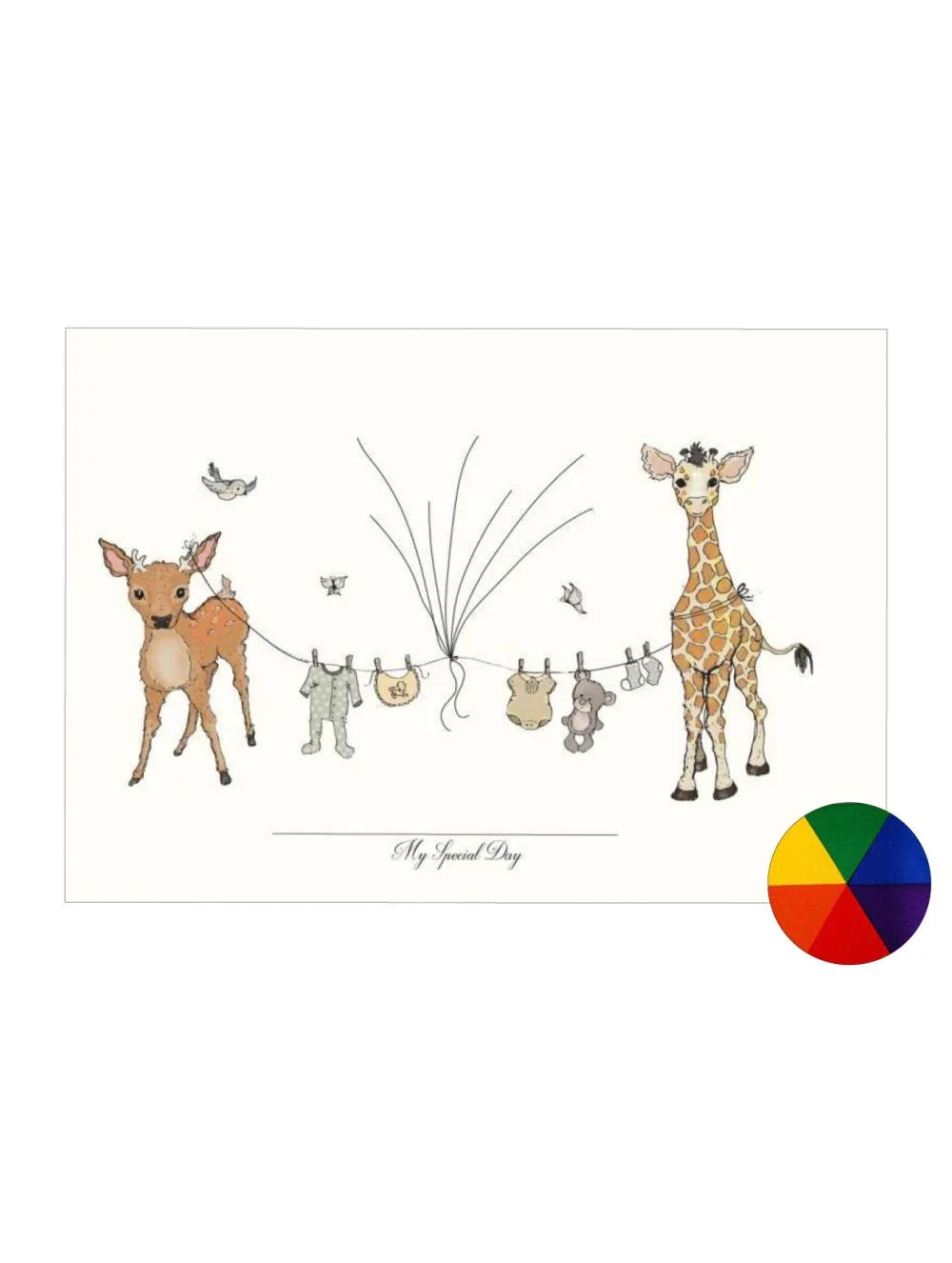 Gæsteplakat - dyr/tøjsnor fingeraftryk