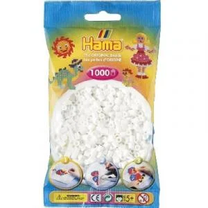 Hama midi perler 207-01 hvid - 1000 stk