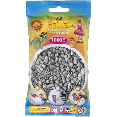Hama midi perler 207-17 lys grå – 1000 stk