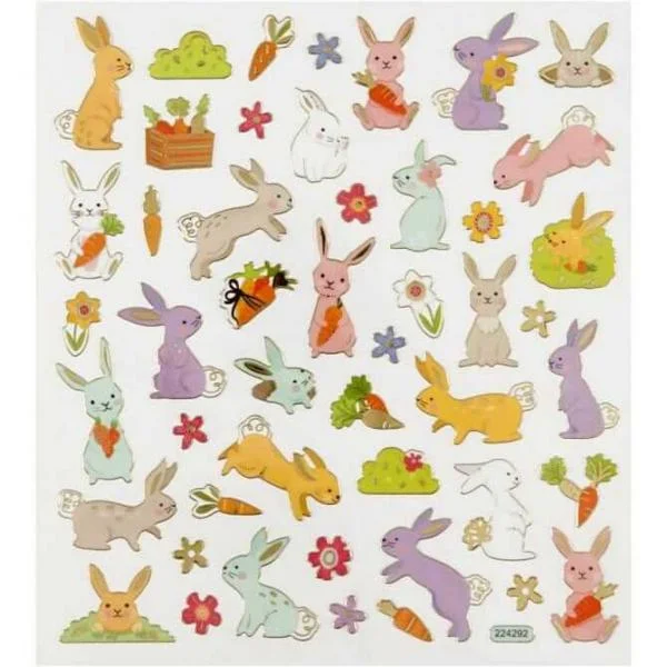 Stickers - påskeharer 1 ark