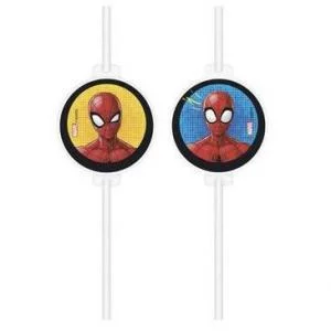 Spiderman sugerør - 4 stk