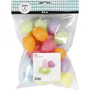51034 Æg Pastelfarver Plast 4,5cm 2
