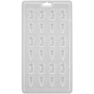 03-0-0115 Påske form i plast. Harer og gulerødder 2