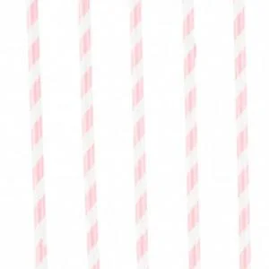 Lyserøde sugerør - 12 stk